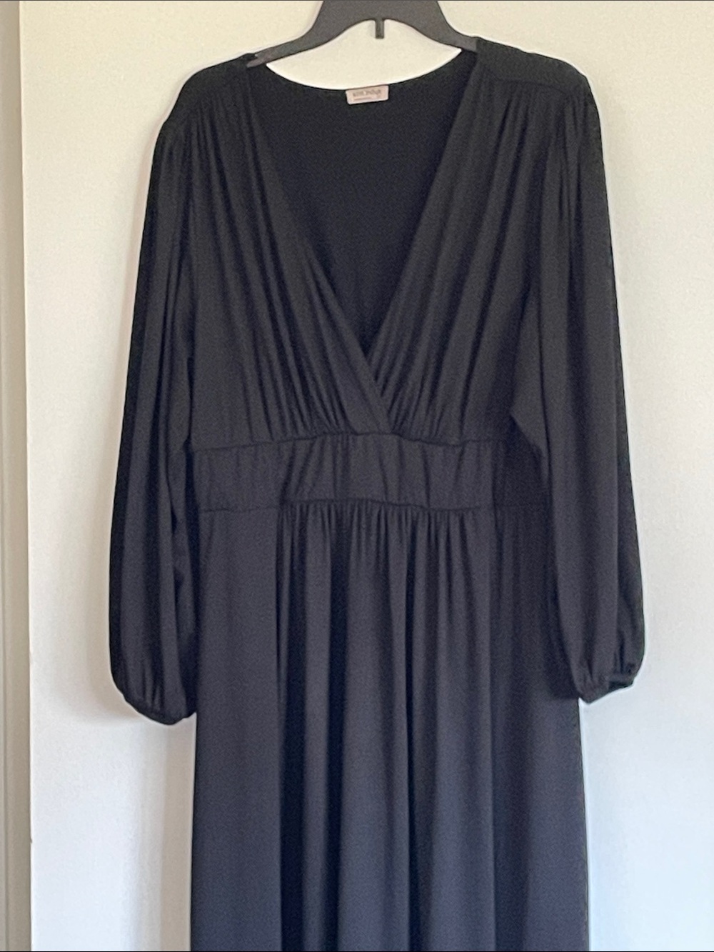 Kiyonna Long Sleeve Black Maxi Dress
